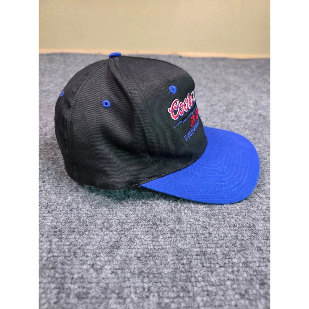 Vintage 90s Coors Light 250 Evergreen‎ Speedway Snapback Hat OSFA TC Black Blue
